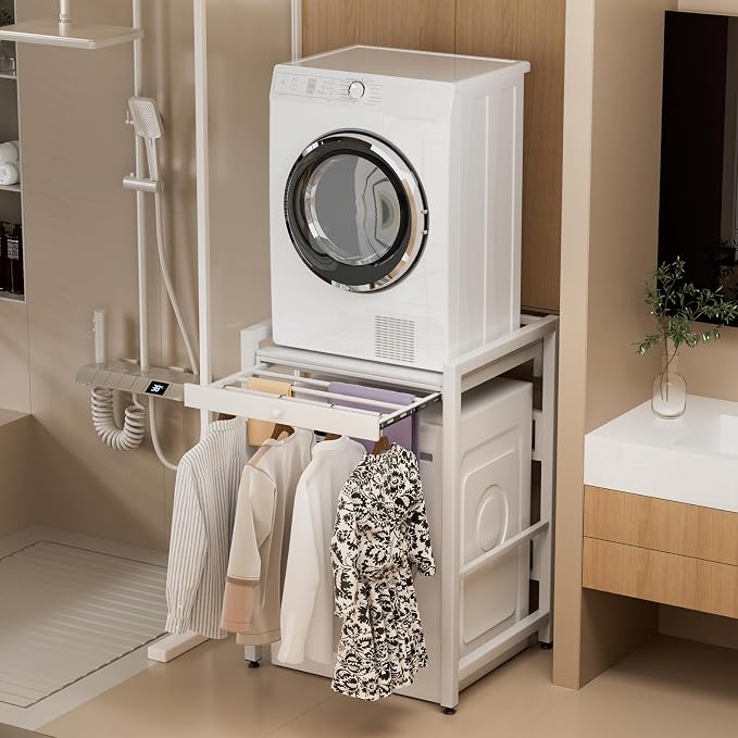 YOXIER Laundry Room Shelves & Drying Rack, Adjustable Over Washer Storage Shelf - Image 8