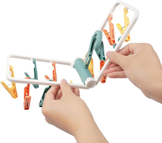 Clothes Drying Racks 2 Pack Grey Colour Small Folding Portable Underwear Hangers - Image 6