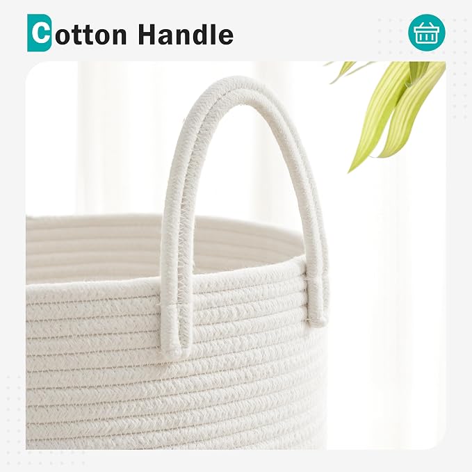 Cotton Rope Laundry Hamper by YOUDENOVA, 58L - Image 3