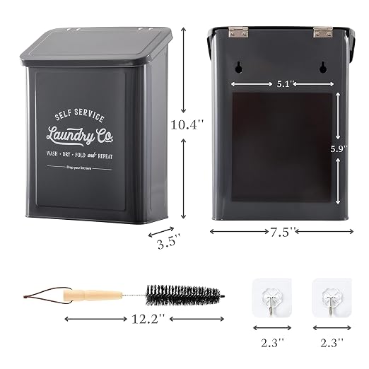 Magnetic Lint Bin for Laundry Room, Wall Mounted Lint Trash can - Image 2