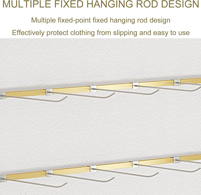 Retail Garment Rack Modern Clothes Hanging Bar, Boutique Sock Organizer Rail - Image 6