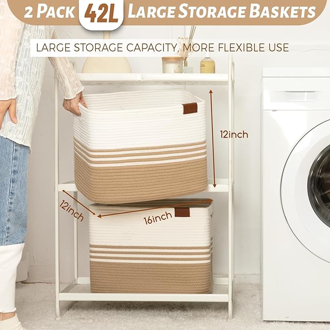 Storage Baskets, 42L*2 Pack Storage Baskets - Image 3