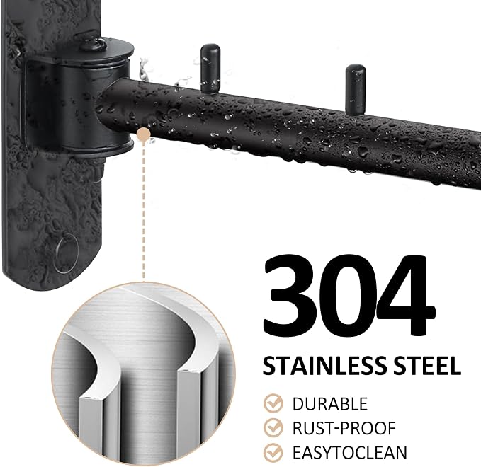 Swing Clothes Hanger Rack, Garment Racks Folding Clothes Bar Wall Mounted - Image 3