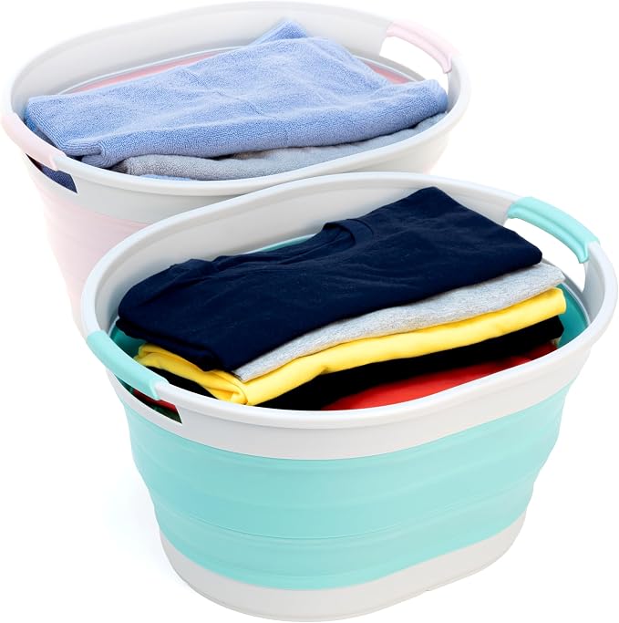 SAMMART 23L Set of 2 Collapsible Plastic Laundry Basket - Image 8