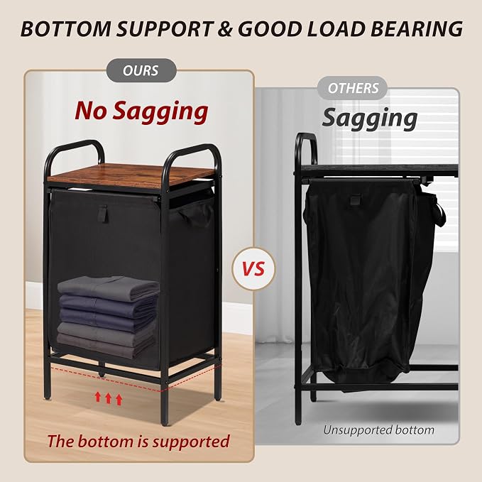 Laundry Hamper with Removable Bags & Built-In Shelf - Image 7