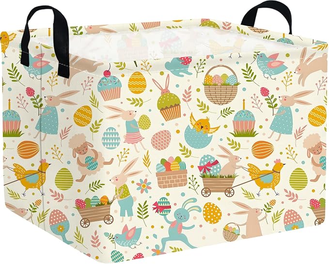 Rectangular Cute Easter basket, Easter basket empty, Storage Basket by FXOCSHE