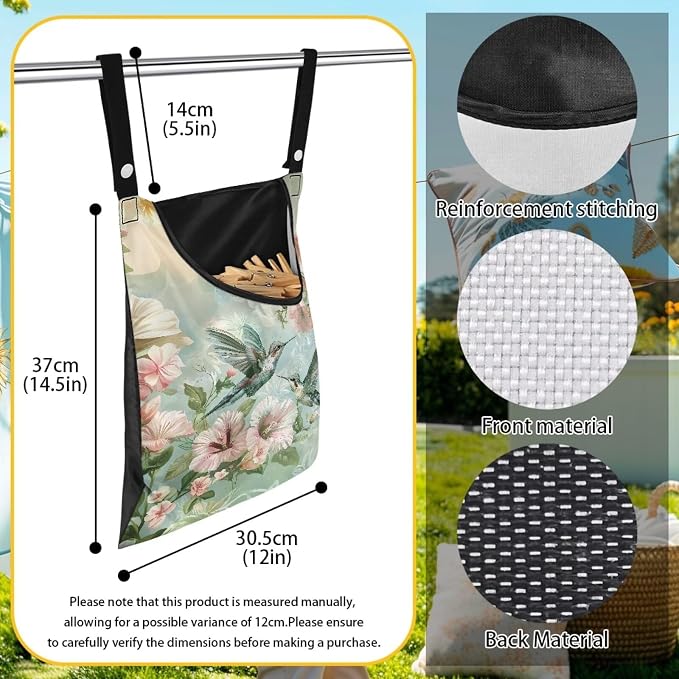 Hummingbird Flower Clothespin Bag - Image 6