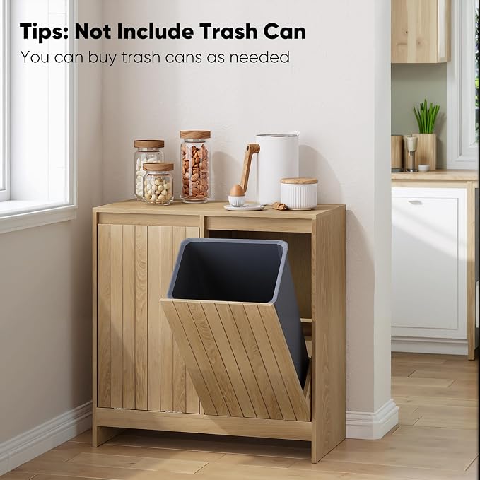Smuxee Double Tilt Out Laundry Hamper Cabinet, Hidden Laundry Cabinet - Image 3