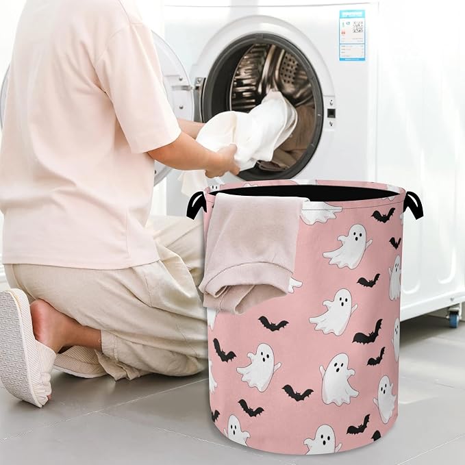 Bat Ghost Laundry Basket, Halloween Foldable Oxford Cloth Tote Bag Laundry - Image 7