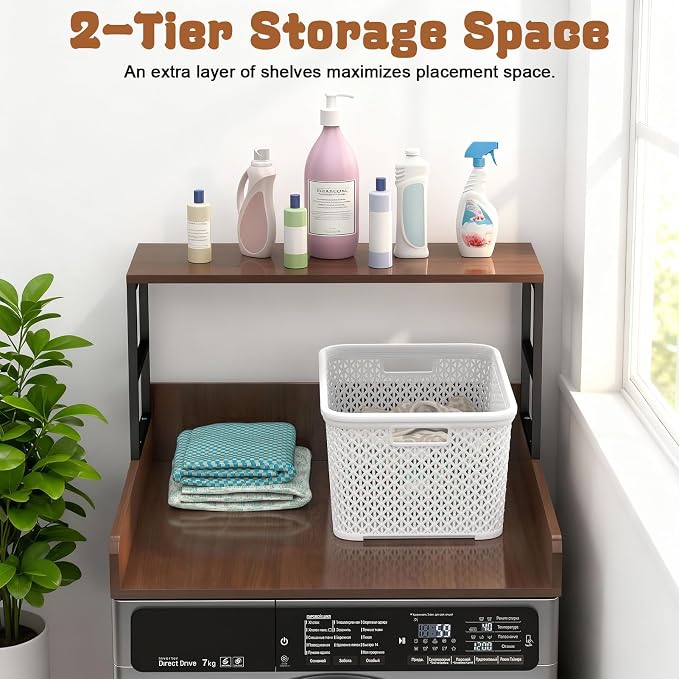 Washer Dryer Countertop with Shelf, 2-Tier Washer and Dryer Countertop with - Image 3