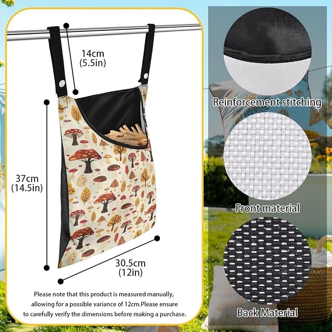 Cute Mushroom Clothespin Bag - Image 6