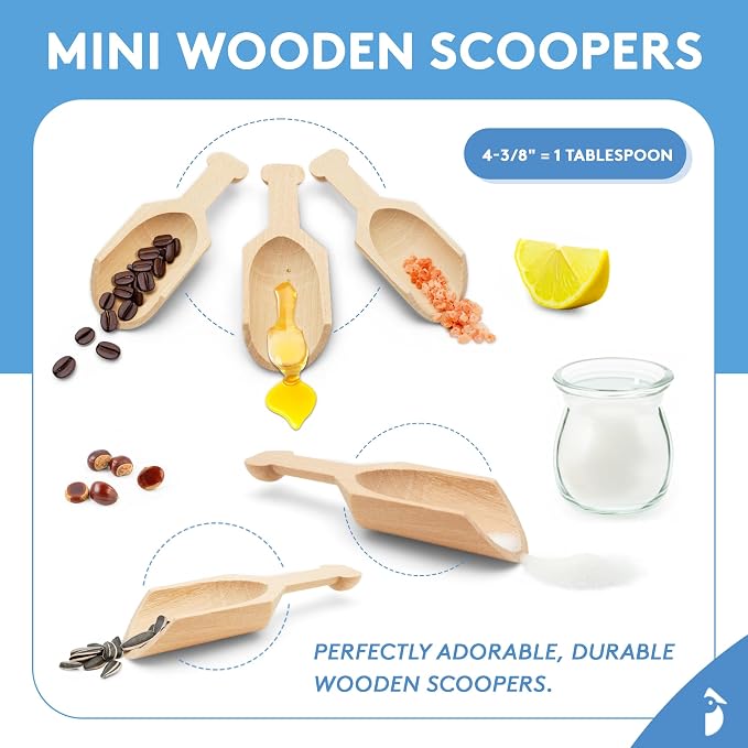 Small Wooden 1 Tablespoon Scoops - Image 5
