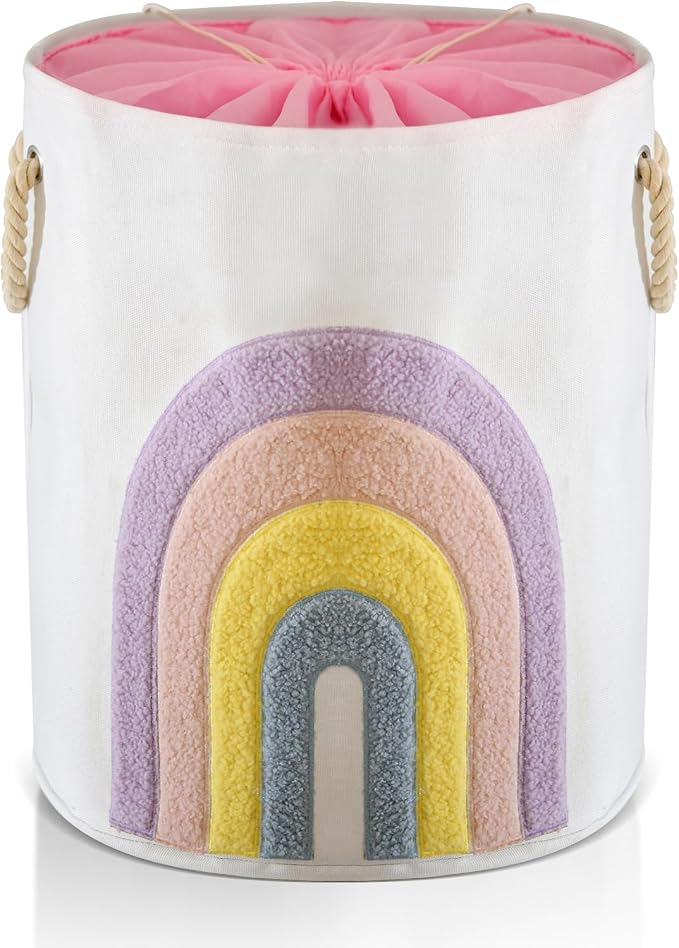 INough Pink Baby Hamper, XL Canvas 58L Laundry Basket by INough