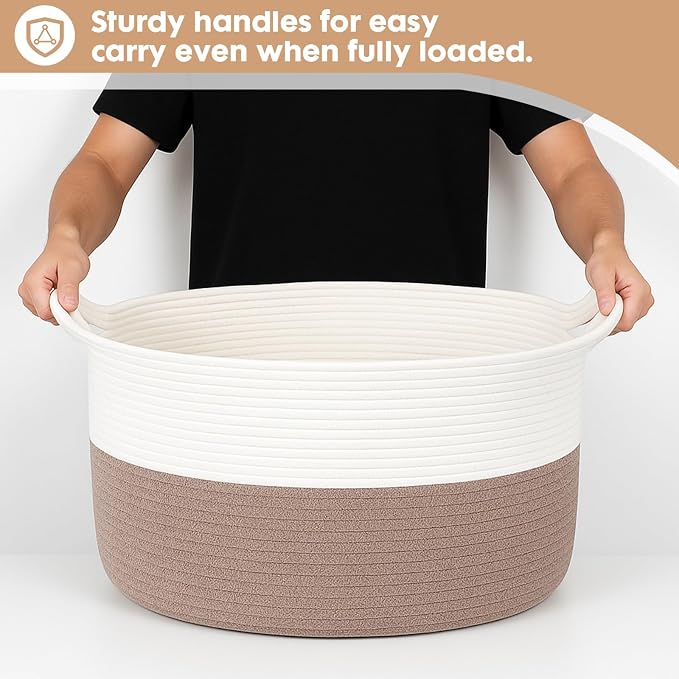 ShellKingdom Laundry Basket, Large Natural Rope Woven Storage Basket - Image 7
