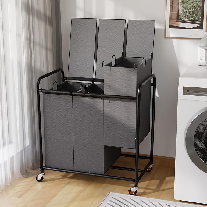3-Compartment Laundry Cart by YKDIRECT