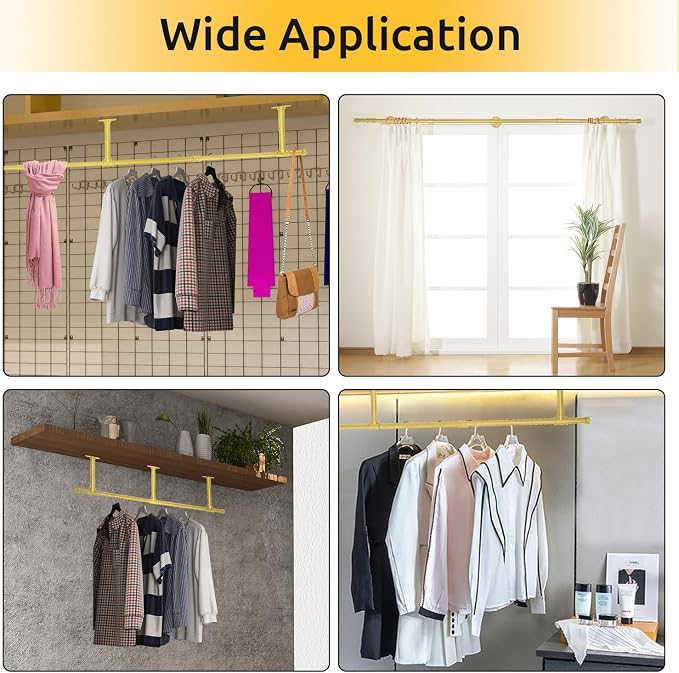 Oroonoko 72inch Industrial Pipe Clothes Garment Rack Ceiling Mount - Image 7