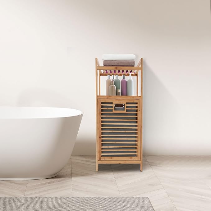 Freestanding Hamper Laundry Hamper Cabinet Hidden Laundry Hampers Flip Cabinet - Image 3