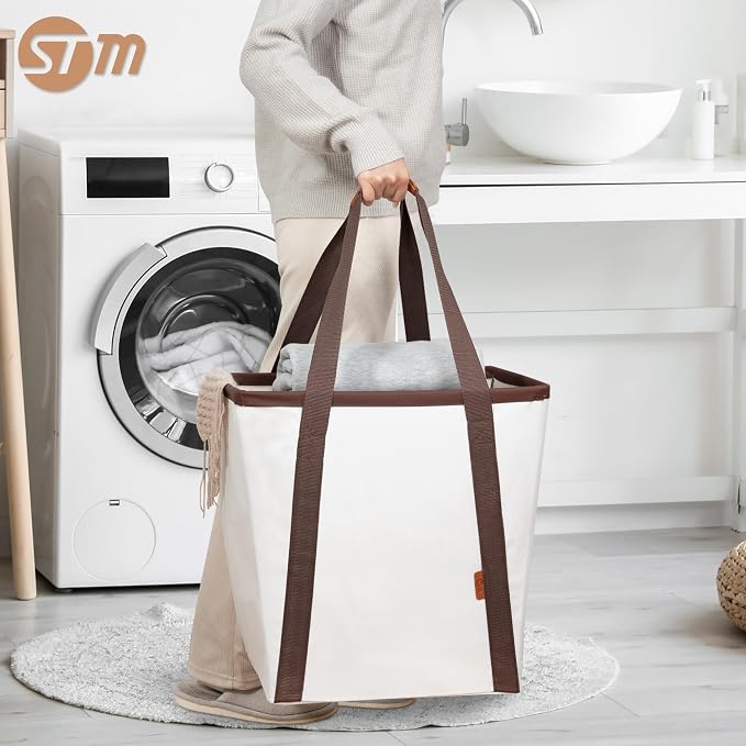 STORAGE MANIAC Collapsible Laundry Caddy, 128L Large Collapsible Laundry Basket - Image 8