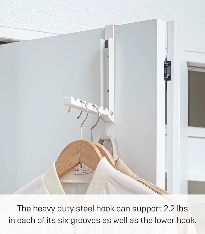 YAMAZAKI Home Smart Over The Door Coat Hook Organizer Collapsible Foldable Rack - Image 5