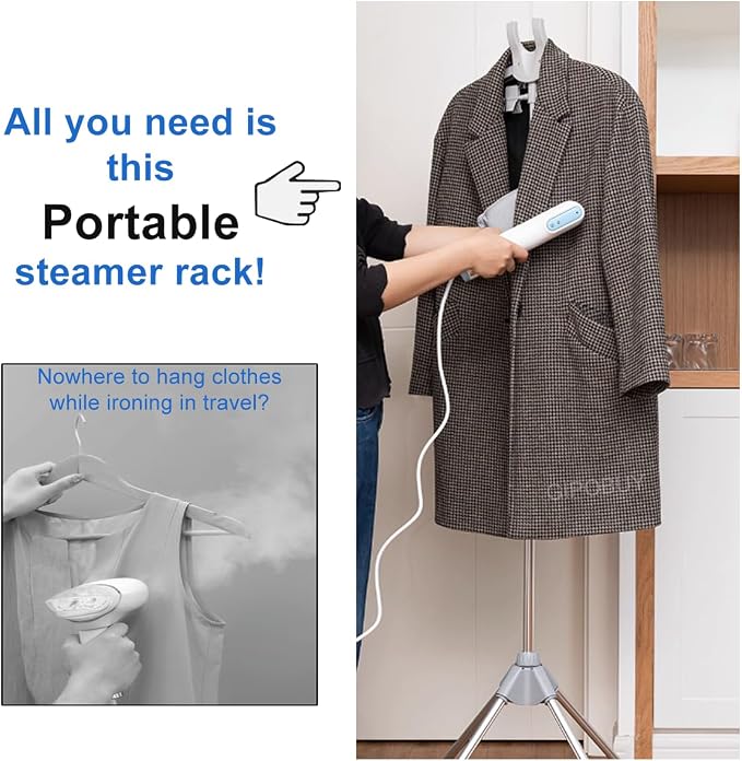 Portable Steamer Stand for Clothes, Steamer Rack Steam Iron Stand for Steaming - Image 4