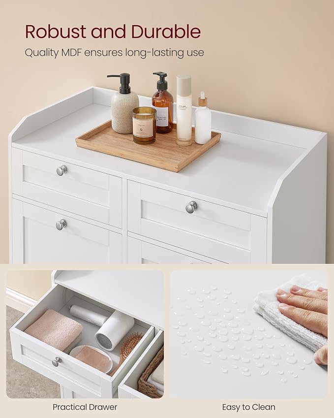 VASAGLE Laundry Cabinet with Tilt-Out Basket, Freestanding Storage Unit with - Image 6