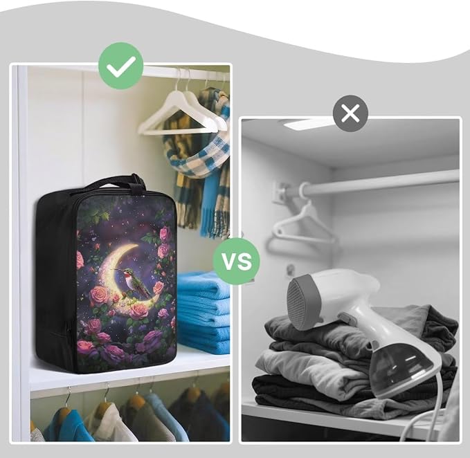 Hummingbird Moon Rose Iron Bag Storage Bag Lightweight Waterproof Zipper Iron - Image 4