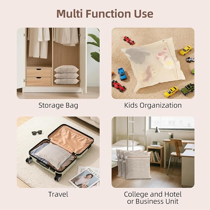 100% Cotton Mesh Laundry Bags, Premium Soft, No Dye - Image 7