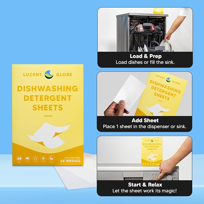 Lucent Globe Dishwasher Dishwashing Detergent Sheets, Dish Soap & Dishwasher - Image 6