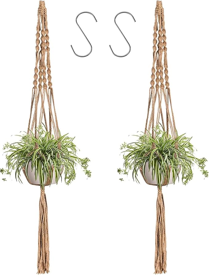 LINXIU Macrame Plant Hangers Jute Plant Hanger Indoor Hanging Plants Holders by LINXIU
