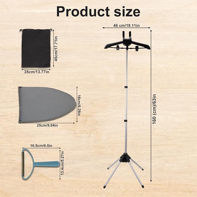 Garment Steamer Stand Kit, Height Adjustable Foldable Steaming Rack - Image 2