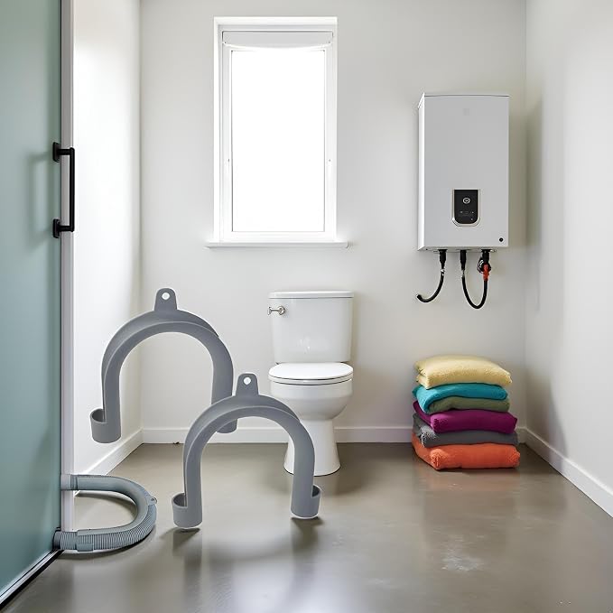 2Pcs Gray Clothes Washer Drain Hose Holder - Image 9