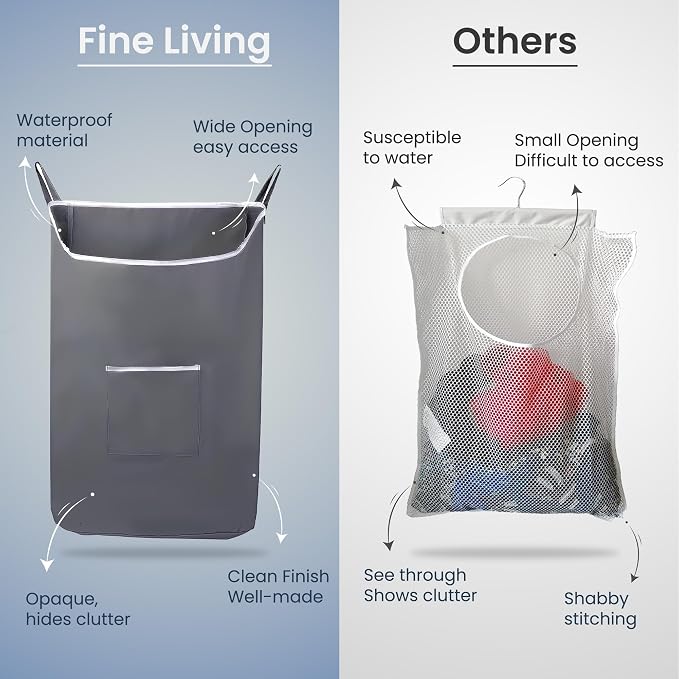 The Fine Living Co. Large Hanging Laundry Hamper - Image 6