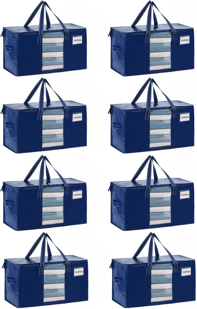VENO 8 Pack Moving Bags, Comforter and Blanket Storage Bags by Veno