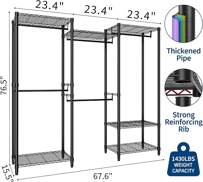 Freestanding Clothes Rack Garment Racks - Image 2