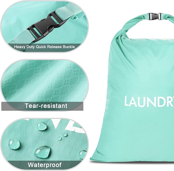 2 Pack Travel Laundry Bag, Nylon Washing Bags - Image 2