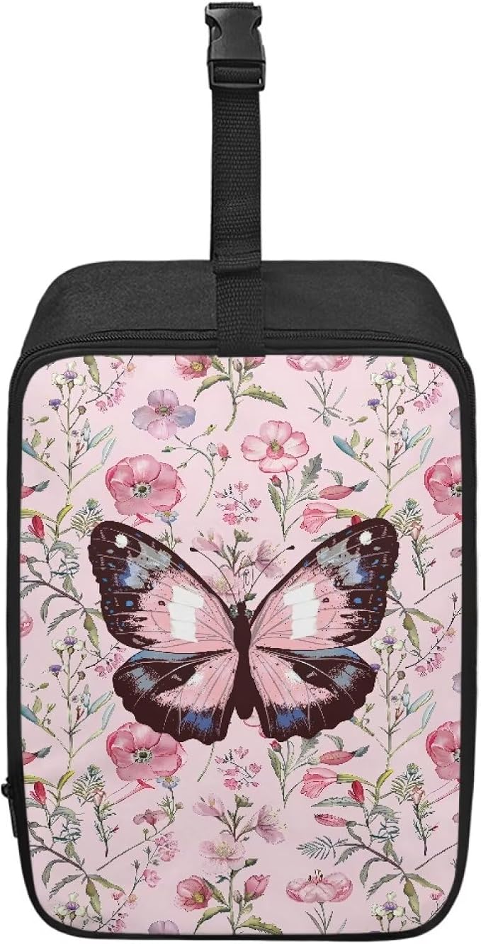 Pink Butterfly Portable Travel Iron Storage Bag Lightweight Carrying Case by YUVAMAGIMO