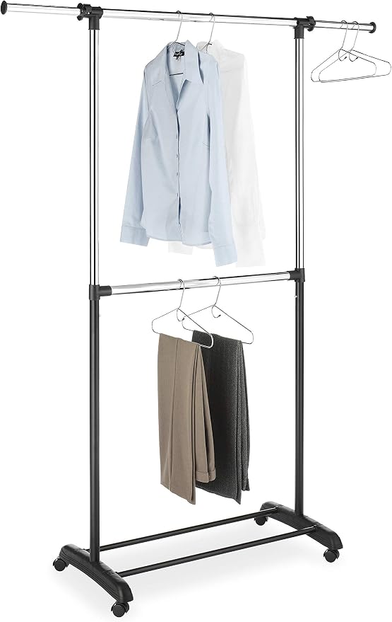 Whitmor Adjustable 2-Rod Garment Rack - Image 2