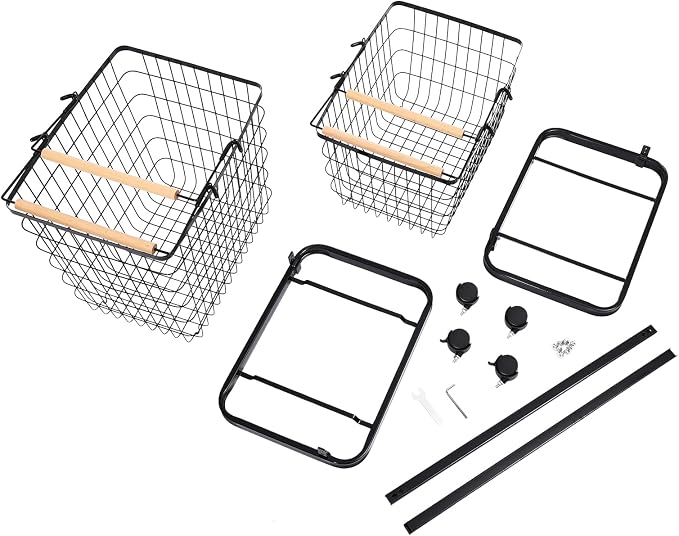 2-tier Laundry Basket, Wire Laundry Cart - Image 7