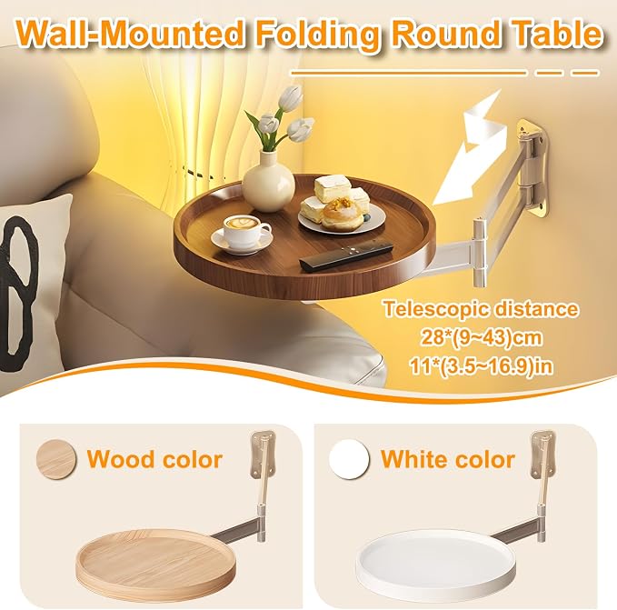 Wall Mounted Folding Table, Retractable Floating Desk - Image 3
