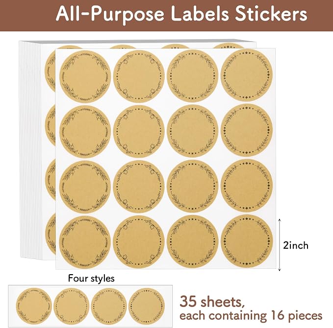 560pcs 2inch Label Stickers, Gift Tag Stickers, Name Tags, Self-Adhesive - Image 2