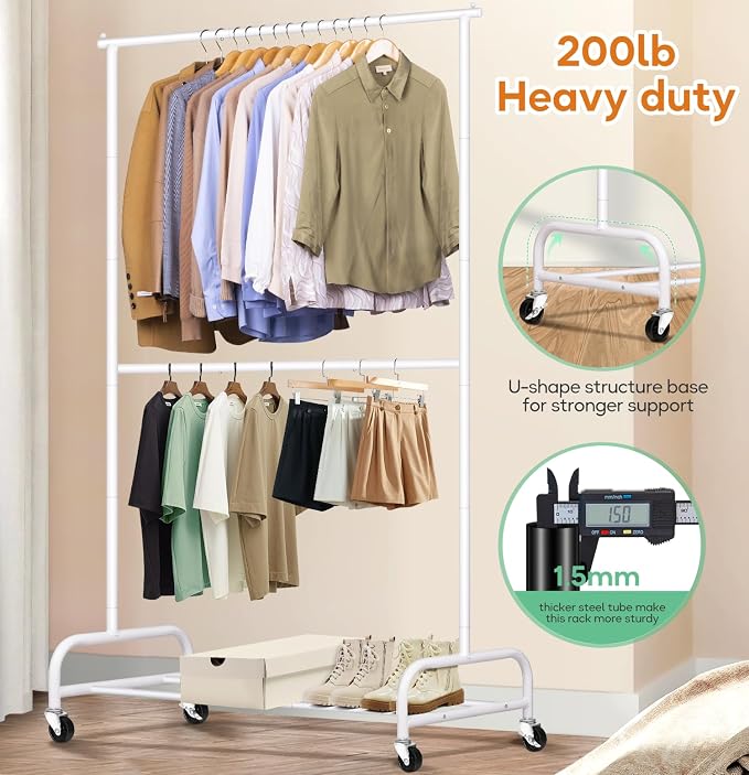 SLEEPING LAMB Double Rod Heavy Duty Clothes Racks - Image 2