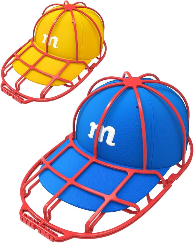 XQXA 2-Pack Baseball Hat Washer Cage | Machine-Washable Cap Cleaner Frame by XQXA