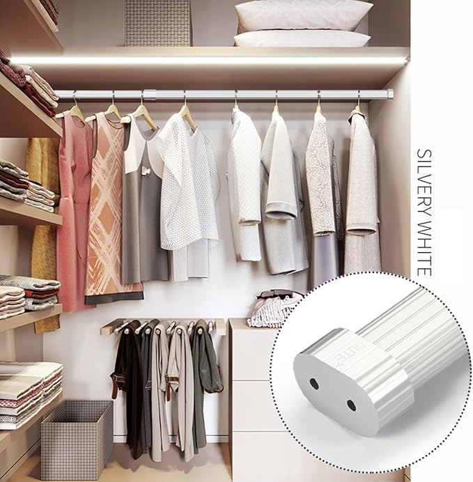 Silver Adjustable Closet Rod Extender, Laundry Pole - Image 3