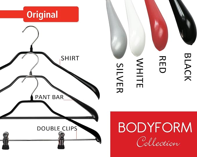 Mawa by Reston Lloyd BodyForm Series Non-Slip Space-Saving Extra Wide Clothes - Image 7