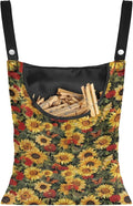 Sunflowers Clothespin Bag with Large Opening, Clothespin Storage Bag Laundry by Psesaysky
