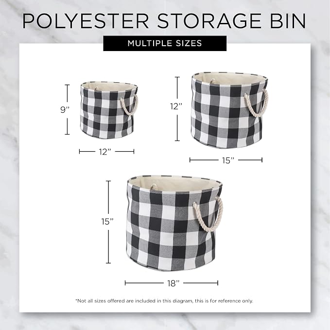 DII Polyester Container with Handles, Lattice Storage Bin, Large Round - Image 8