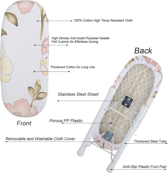 Foldable Mini Ironing Board, Space Saving Tabletop Ironing Board, Sleeve Cuffs - Image 7