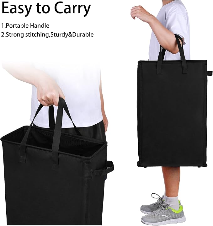 Odonata Slim Laundry Hamper Handles Collapsible Laundry Basket Thin Dirty - Image 6