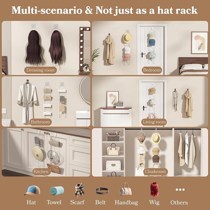 18 Pack Over The Door Hat Organizer - Image 4