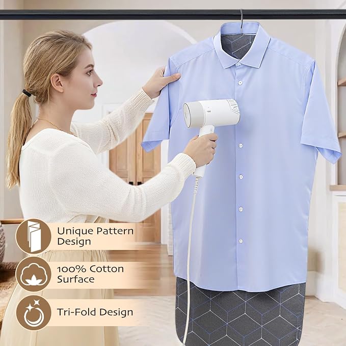 Foldable Ironing Mat for Flat Surfaces, Hanging Steamer Board for Clothes - Image 2